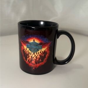Harley Davidson Black Coffee Mug Raised 3-D Logo